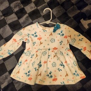 Carter's Floral Long Sleeve Sweater - White and Blue